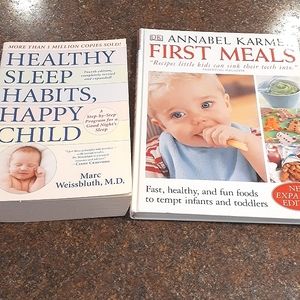 Lot of 2 Baby Books:Sleep Training/First Meals